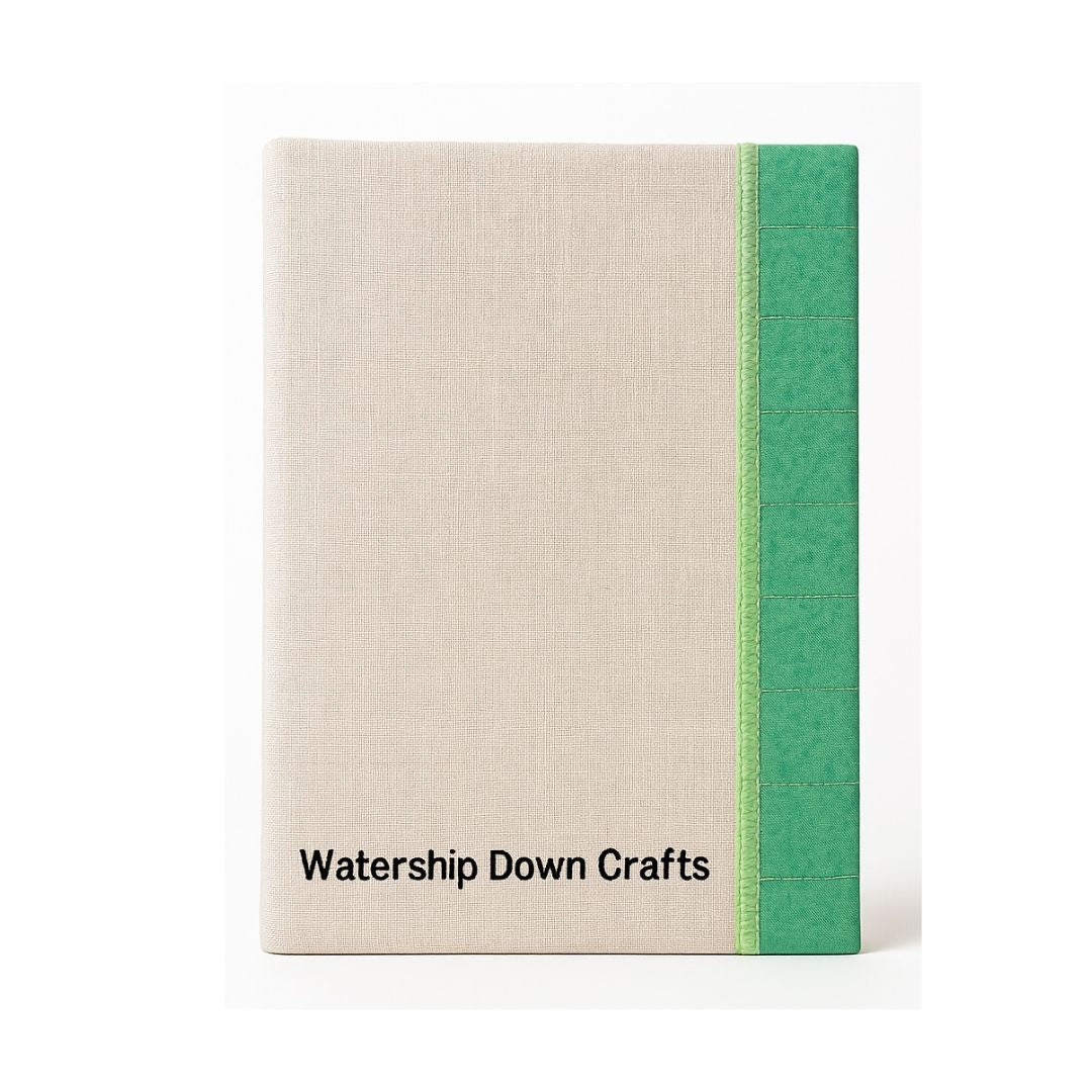 Embroidered Daisy A5 Notebook Cover – One of a Kind with Hardback Ruled Notebook