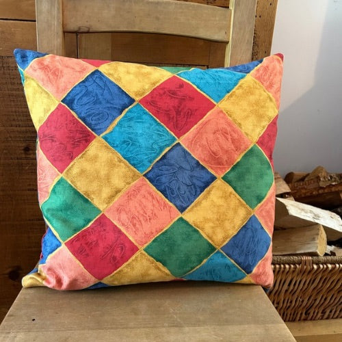 Bold Harlequin Handmade Cushion Cover | 18-Inch Eco-Friendly & Sustainable Decor