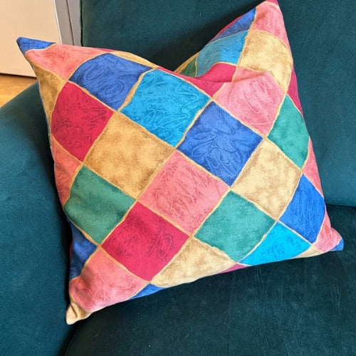 Bold Harlequin Handmade Cushion Cover | 18-Inch Eco-Friendly & Sustainable Decor