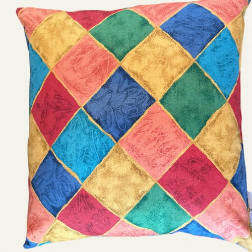 Bold Harlequin Handmade Cushion Cover | 18-Inch Eco-Friendly & Sustainable Decor