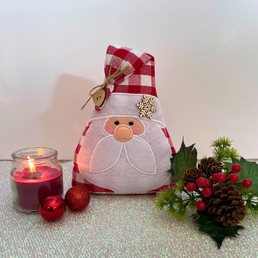 Gingham handmade Santa