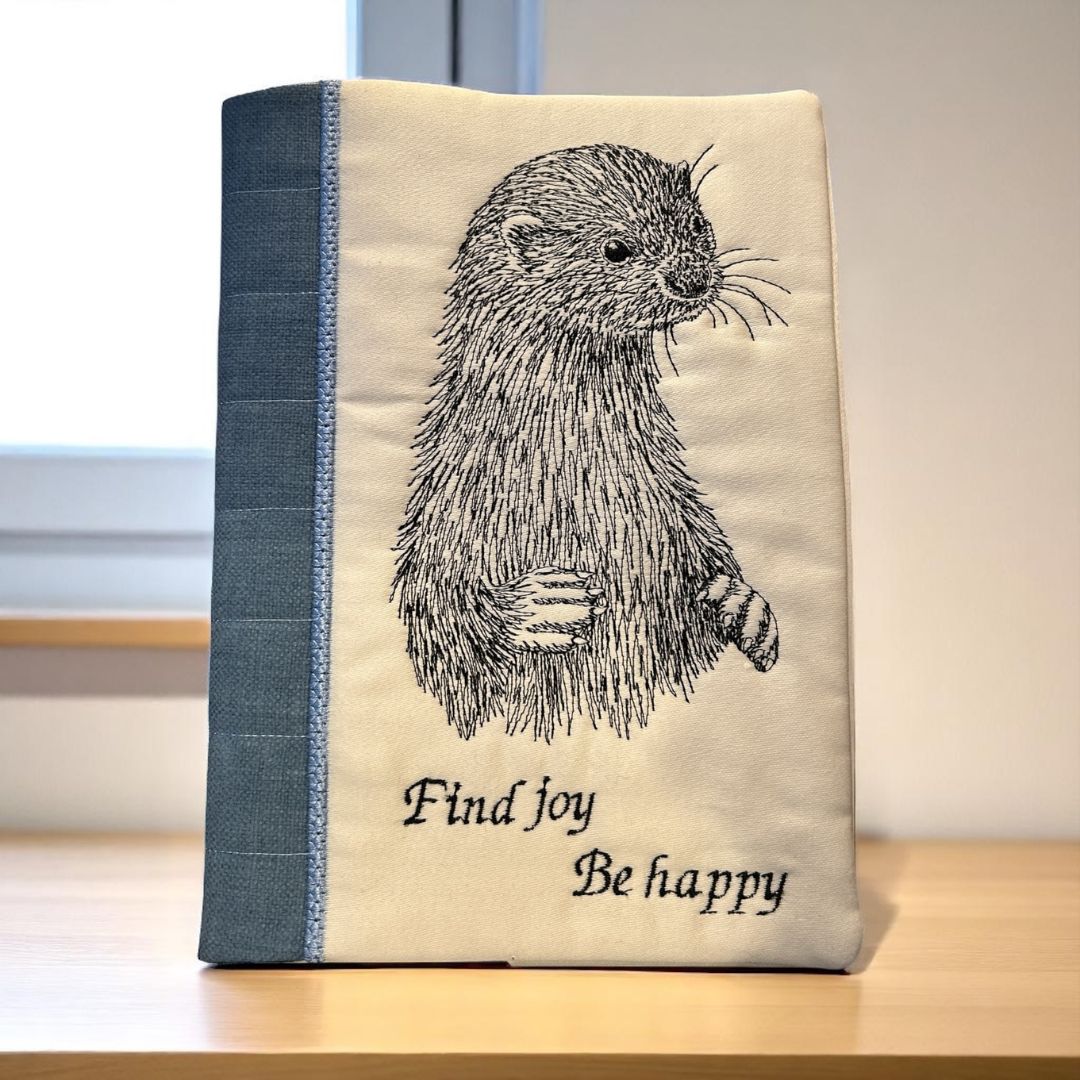 Handmade Otter Embroidered Notebook