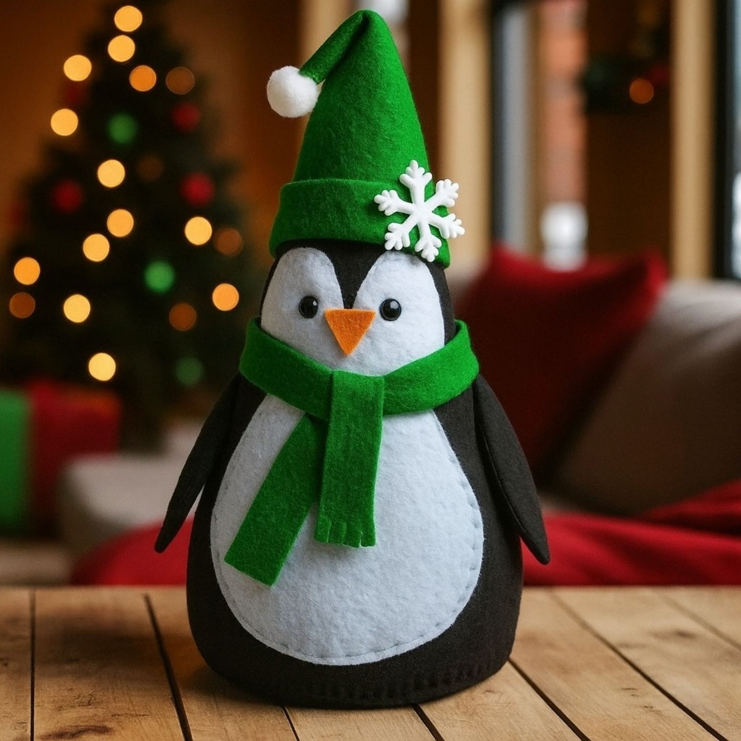 Felt Penguin Christmas Ornament Tutorial (PDF + Step-by-Step Images)