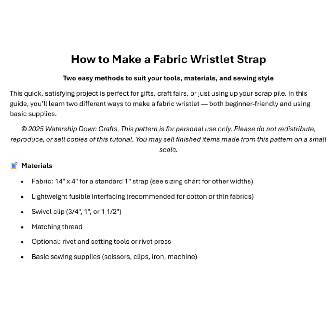 Fabric Wristlet Strap Tutorial PDF – Instant Download