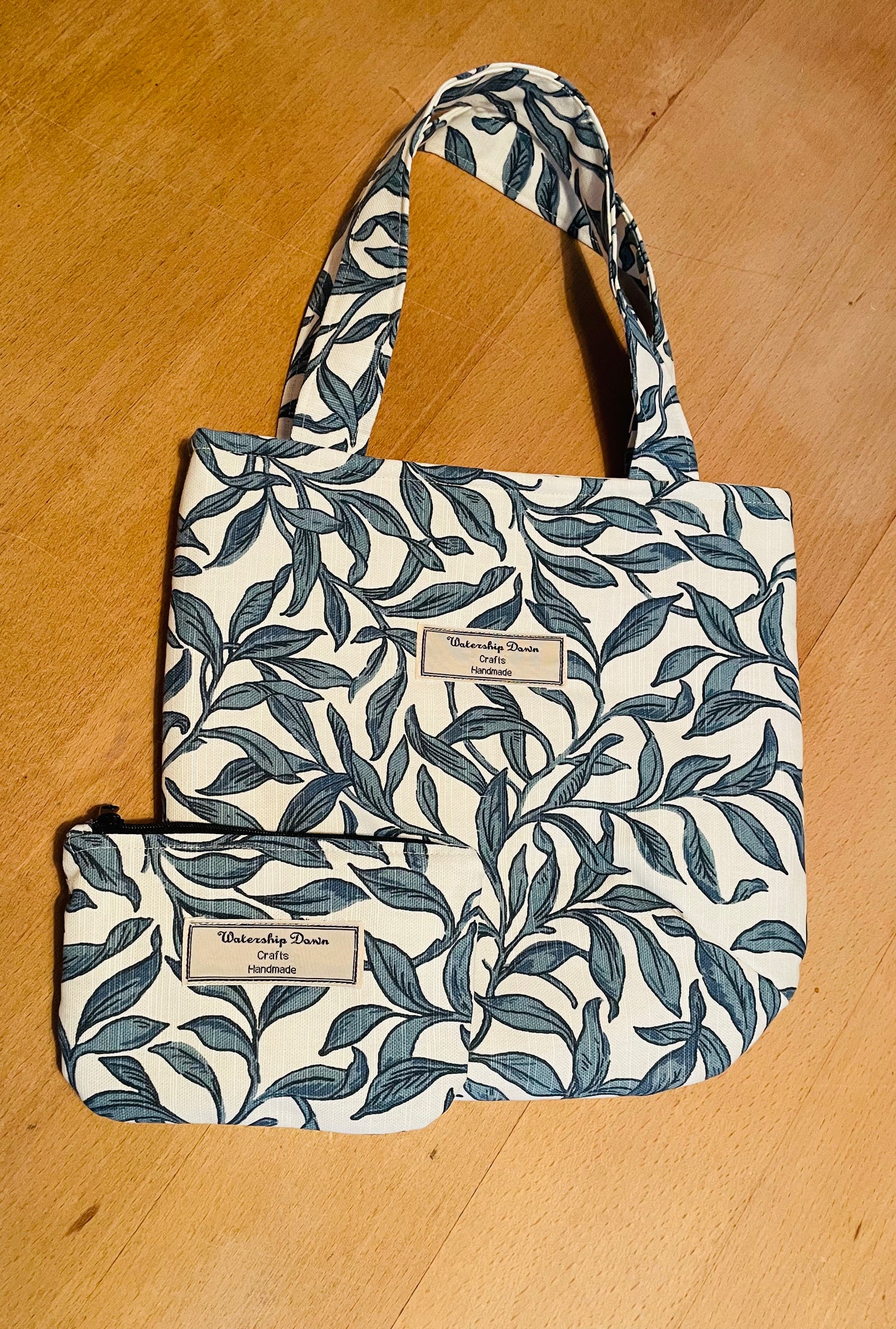 Handmade Handbag Tote & Coin Purse - Leaves