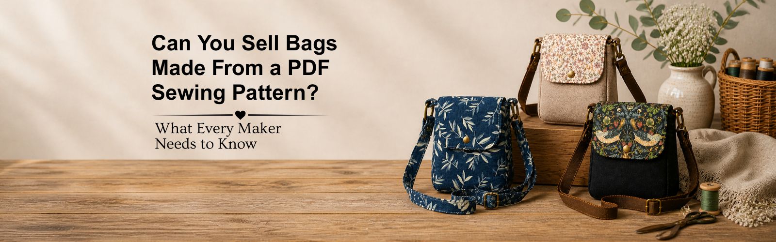 Can You Sell Bags Made from a PDF Sewing Pattern? (What Every Maker Needs to Know)