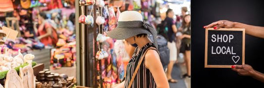 Woman shopping at a local artisan market