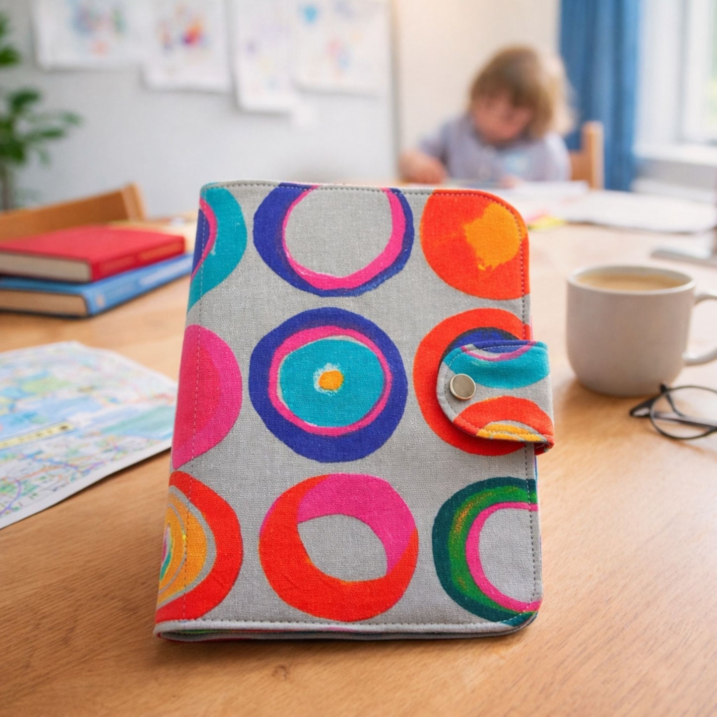 Family Passport Holder Travel Wallet | Multi-Passport & Document Organiser – Abstract Circles