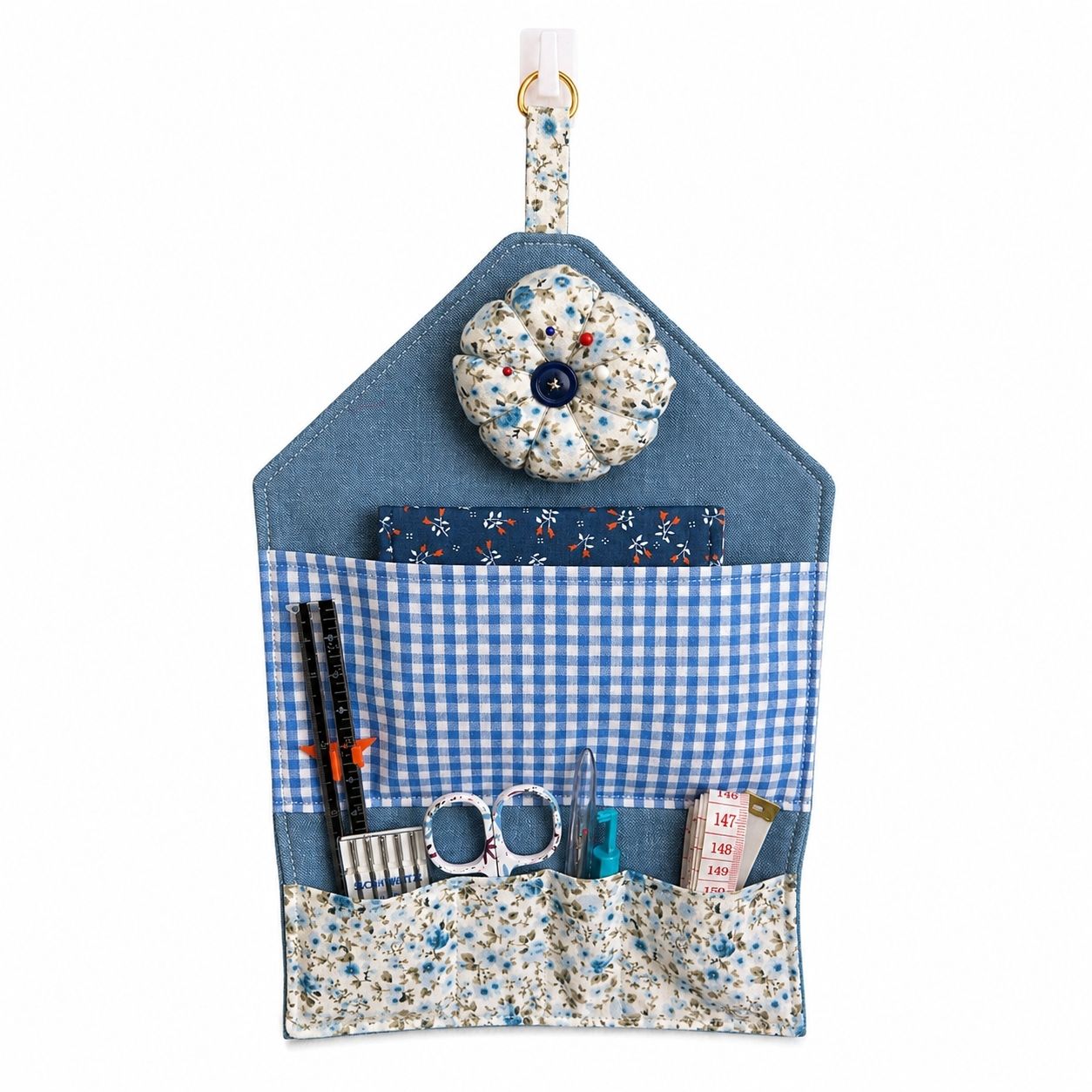Hanging Sewing Organiser with Detachable Pin Cushion (Multiple Designs)