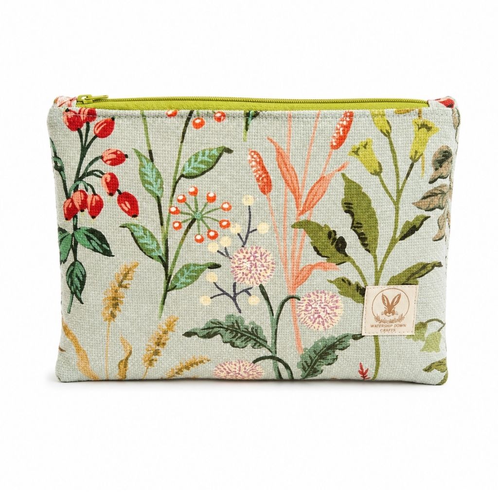 Botanical Meadow Cotton Zip Pouch