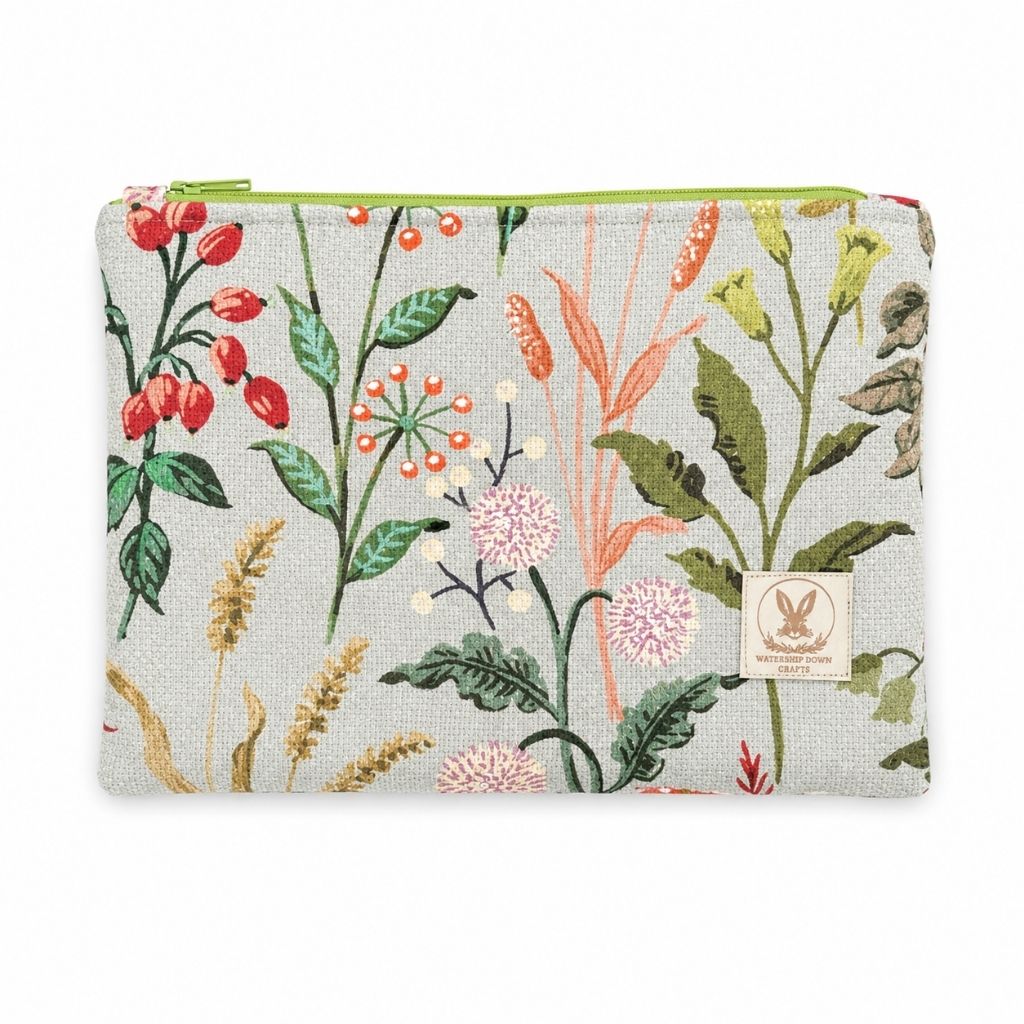 Botanical Meadow Cotton Zip Pouch