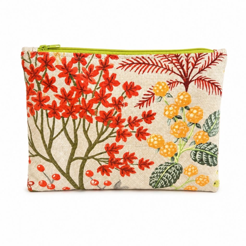 Botanical Meadow Cotton Zip Pouch