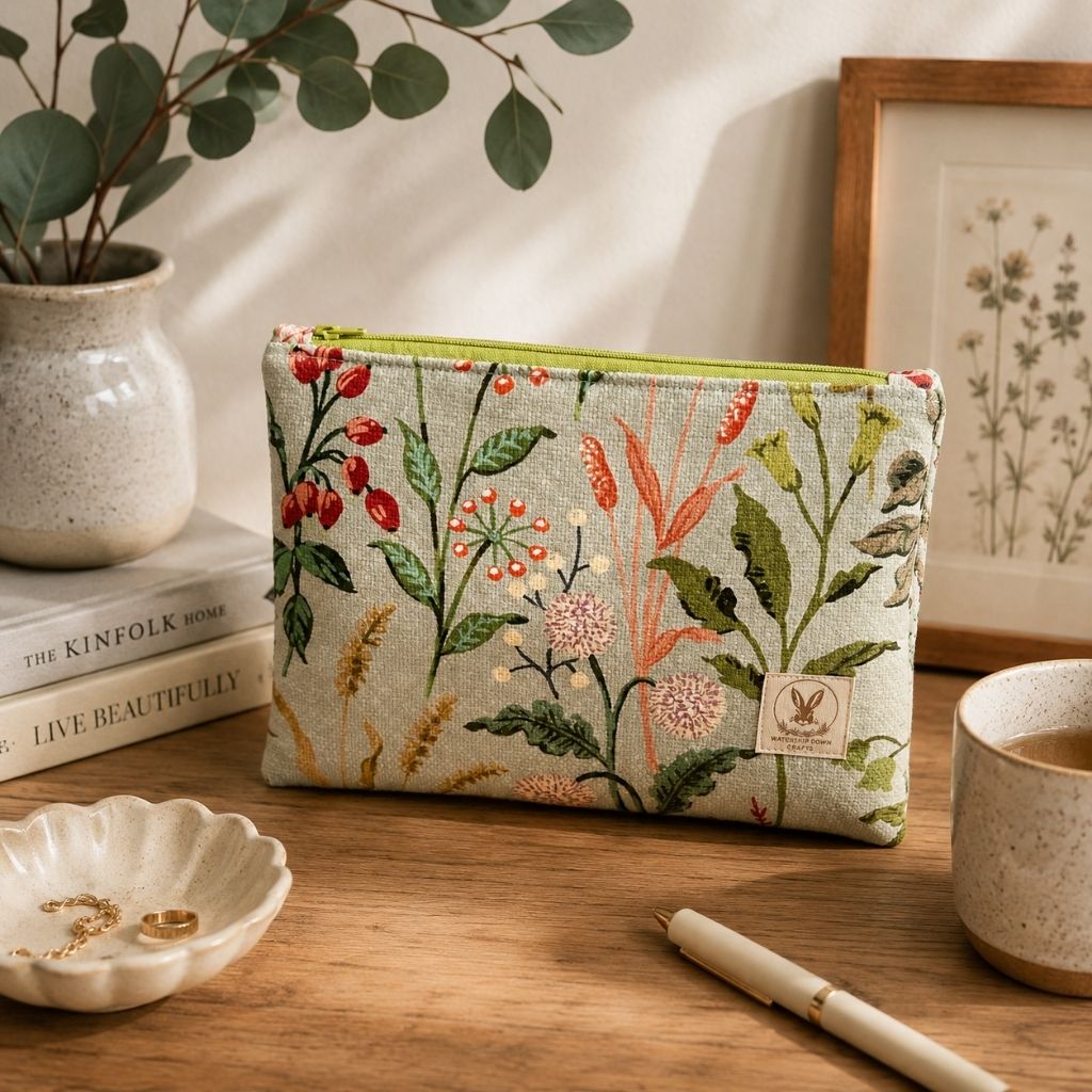 Botanical Meadow Cotton Zip Pouch