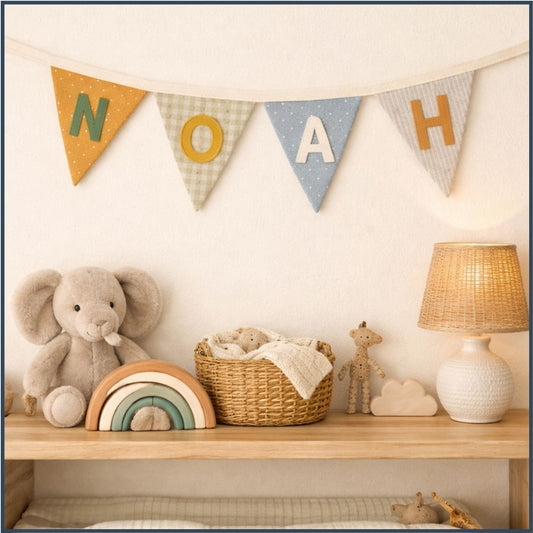 One-Seam Bunting Pattern – Printable Bunting Template with Full Alphabet & Number Templates