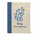 Eco-Chic A5 Handmade Notebook Cover with Cheerful Cat Design