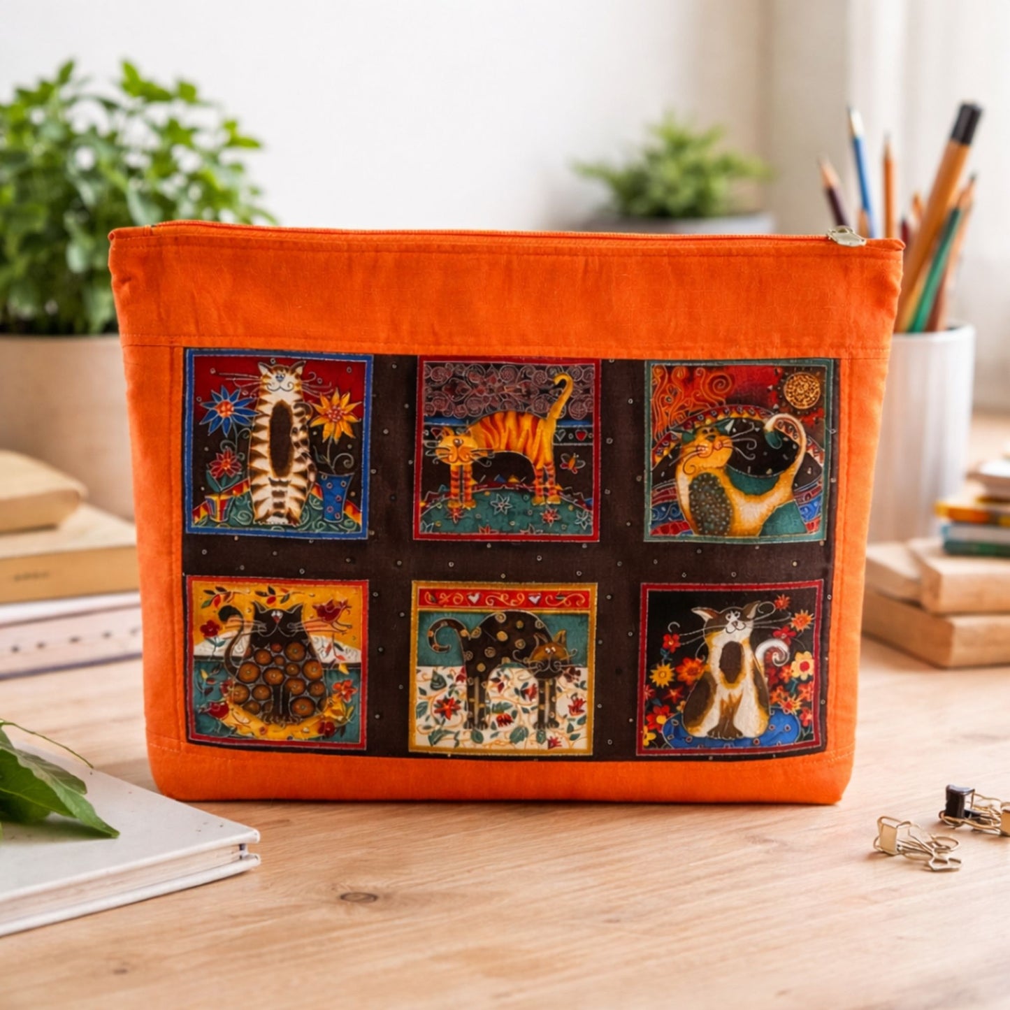 Orange Cat Project Bag