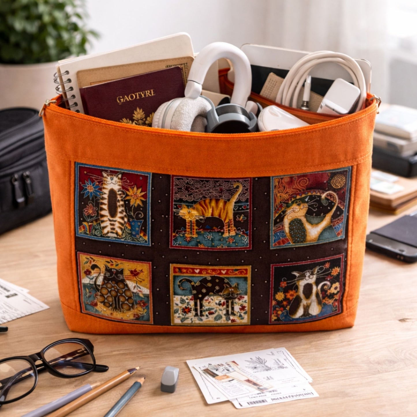 Orange Cat Project Bag