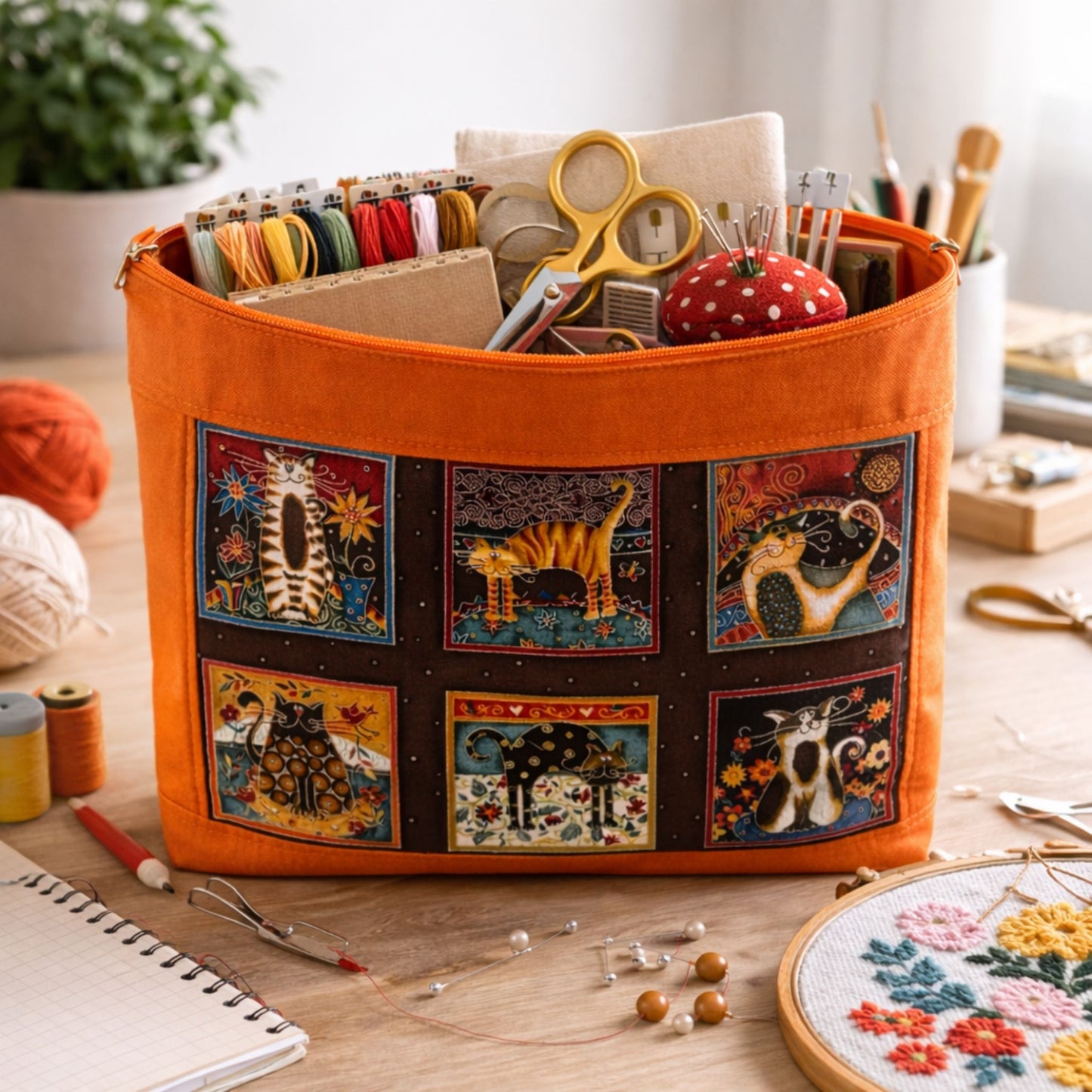 Orange Cat Project Bag