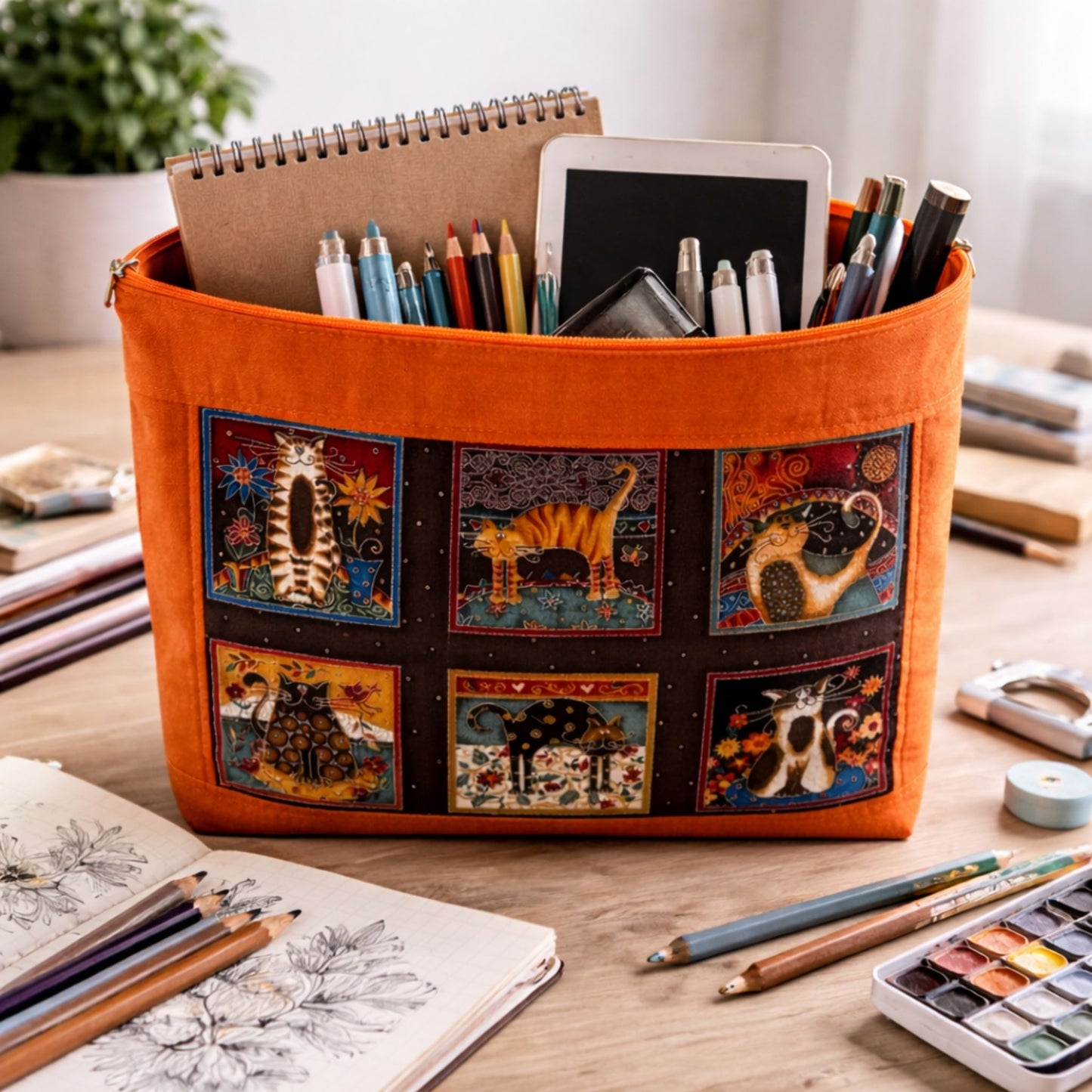 Orange Cat Project Bag