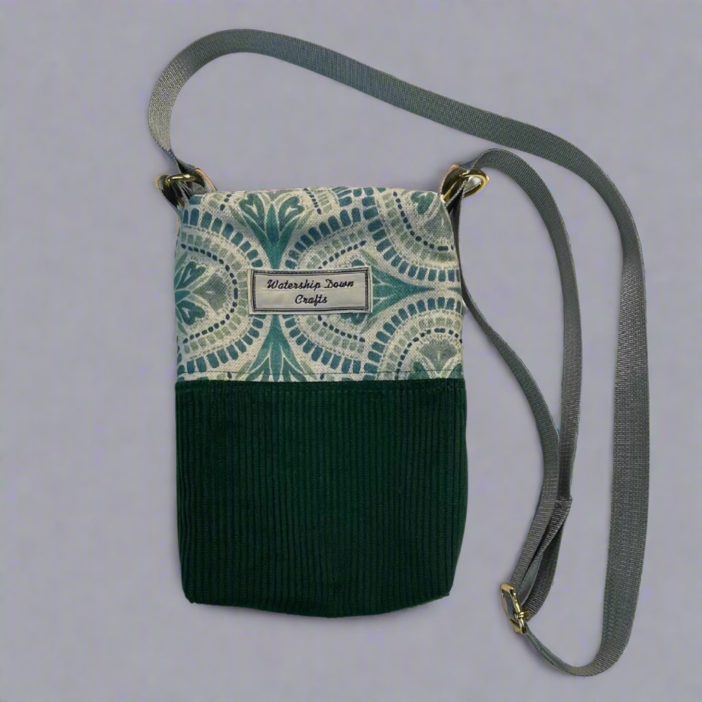 Small Green/Turquoise Handmade Crossbody Bag