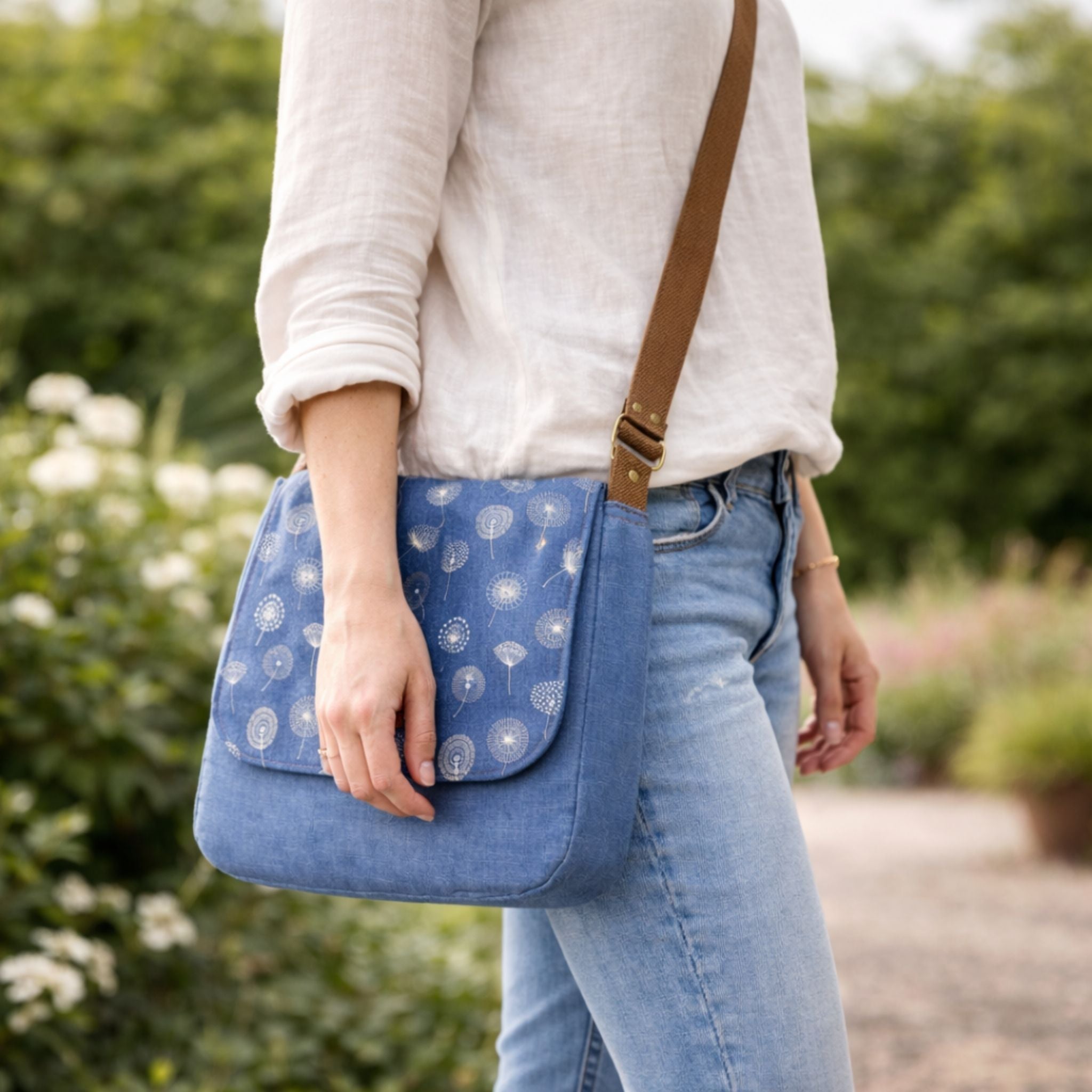 Denim Messenger Bag