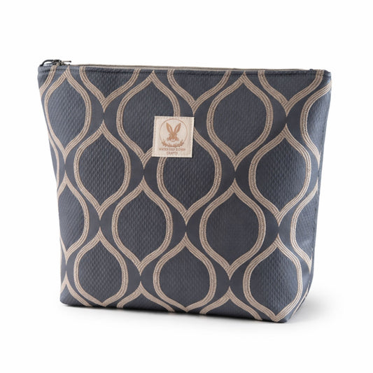 Blue Geometric Zip Pouch