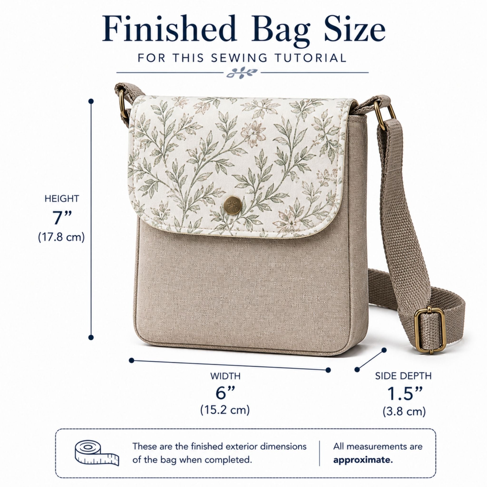 Crossbody Bag Sewing Pattern PDF – Willow