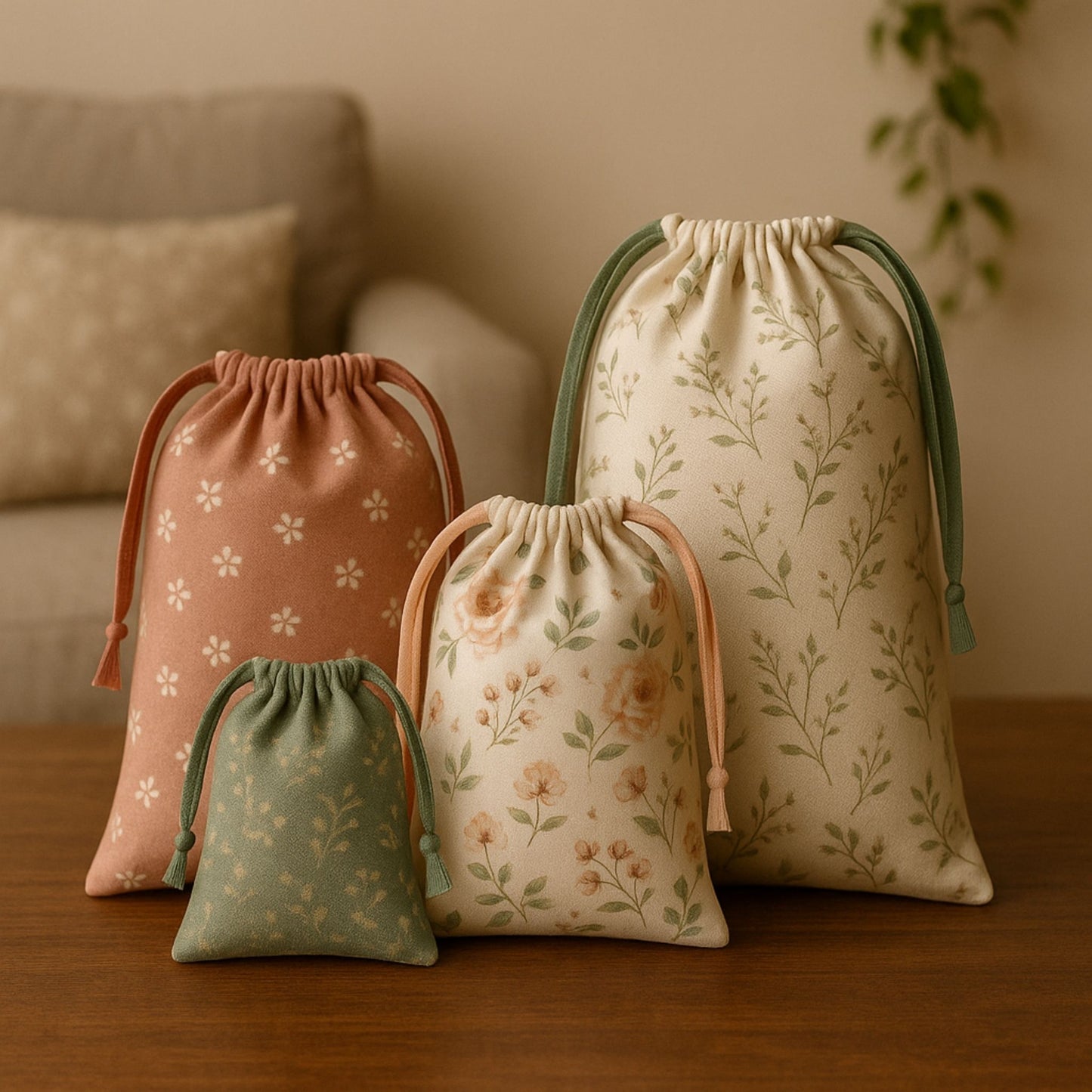 Simple Drawstring Gift Bag Sewing Guide (PDF)