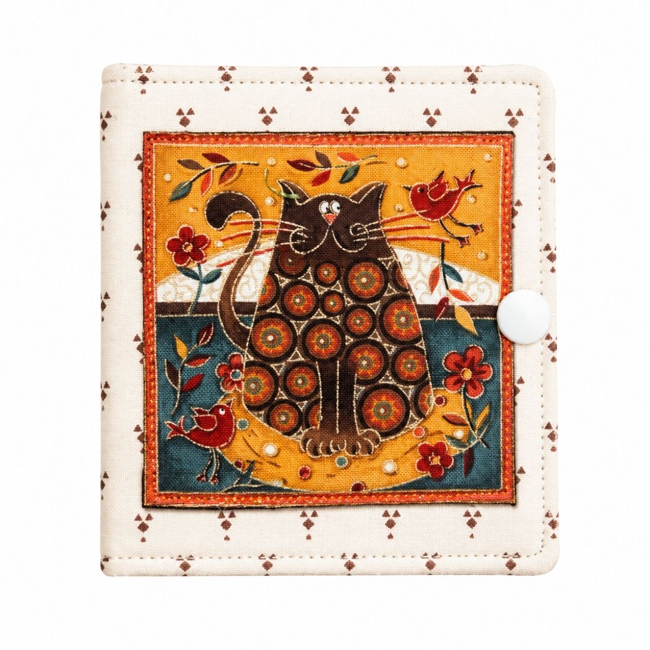 Ginger Cat themed needle case on a white background
