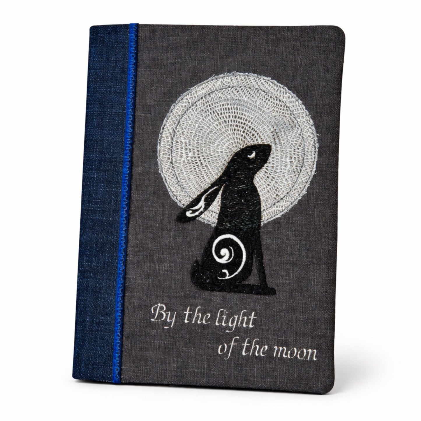 Moon Gazing Hare Embroidered A5 Notebook Cover (with notebook included)