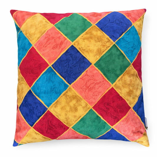 Bold Harlequin Handmade Cushion Cover | 18-Inch Eco-Friendly & Sustainable Decor