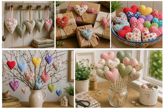 Pretty Fabric Hearts to Sew & Display