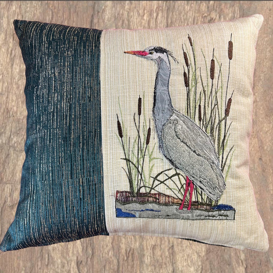 Handmade Heron Cushion