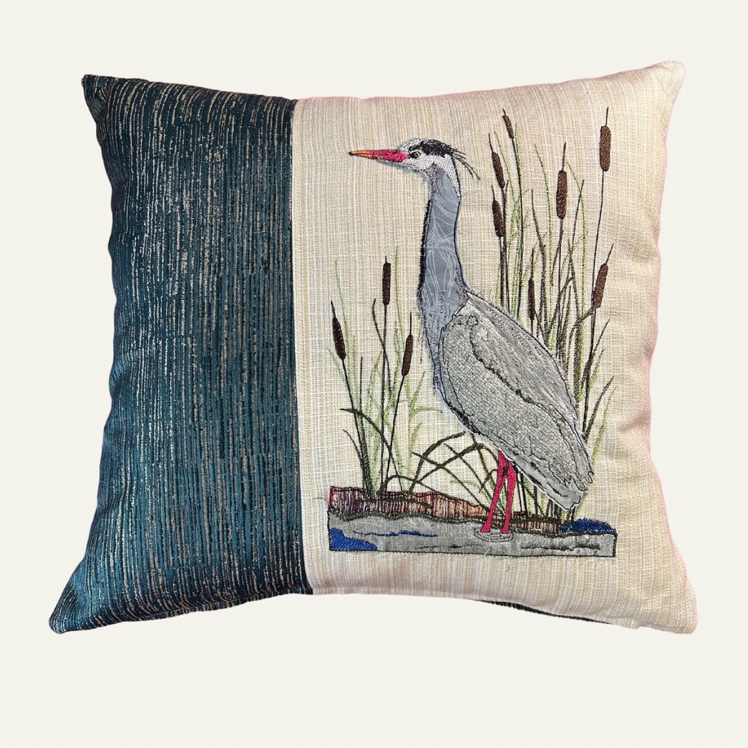 Handmade Heron Cushion