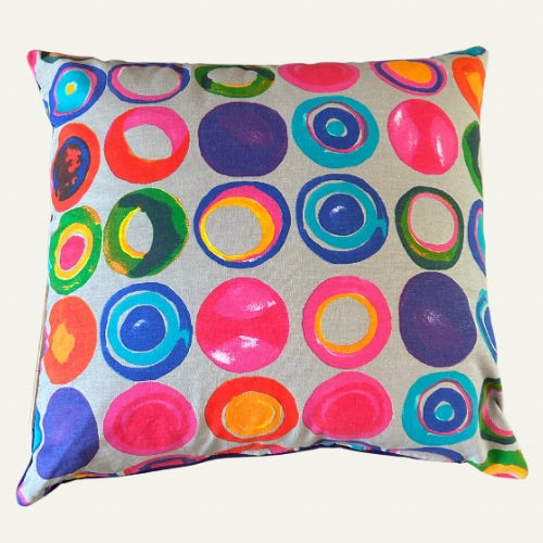 Handmade Sustainable Cushion Cover: Bright, Bold Multi-Coloured & Purple Corduroy