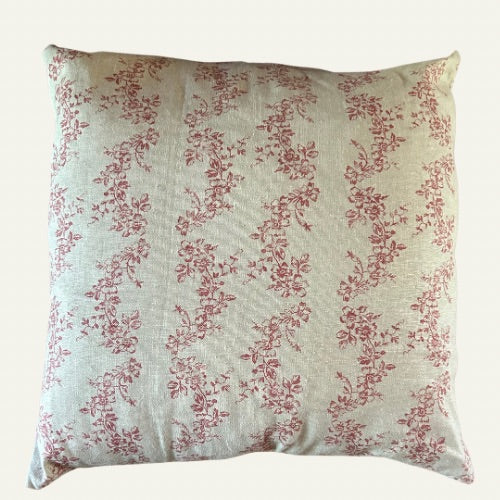 Limited Edition Handmade Cushion Cover | 18-Inch 'Daphne' red Linen Blend by Kate Forman