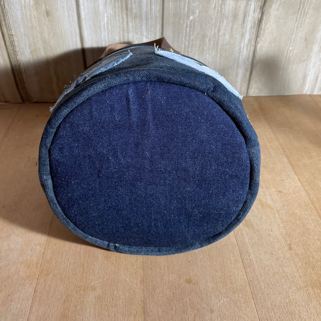 handmade denim fabric basket base