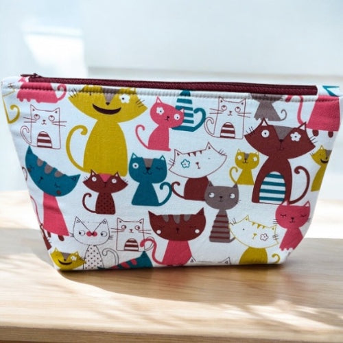Handmade Zipper Pouch - Cats