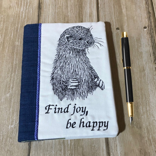Handmade Otter Embroidered Notebook