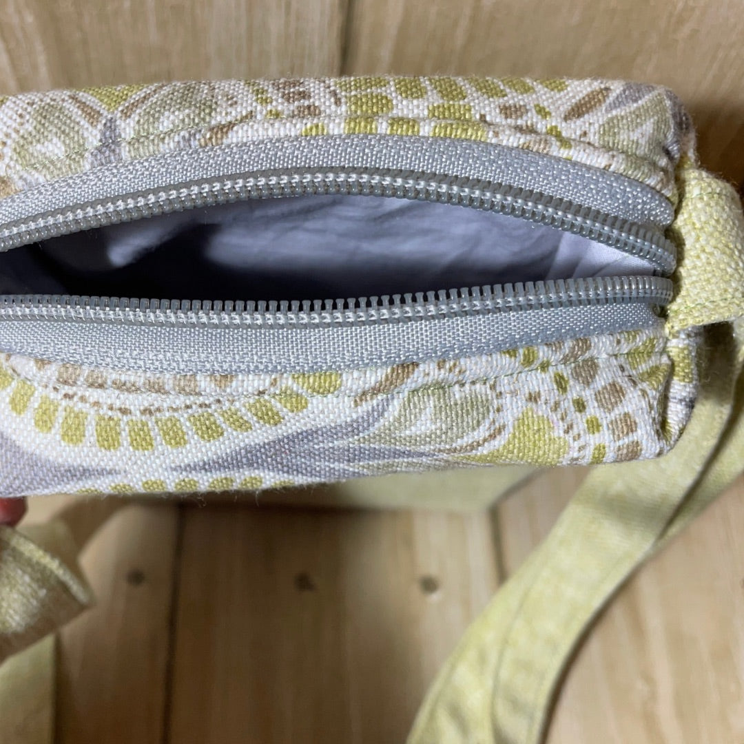 small handmade crossbody bag  open zip