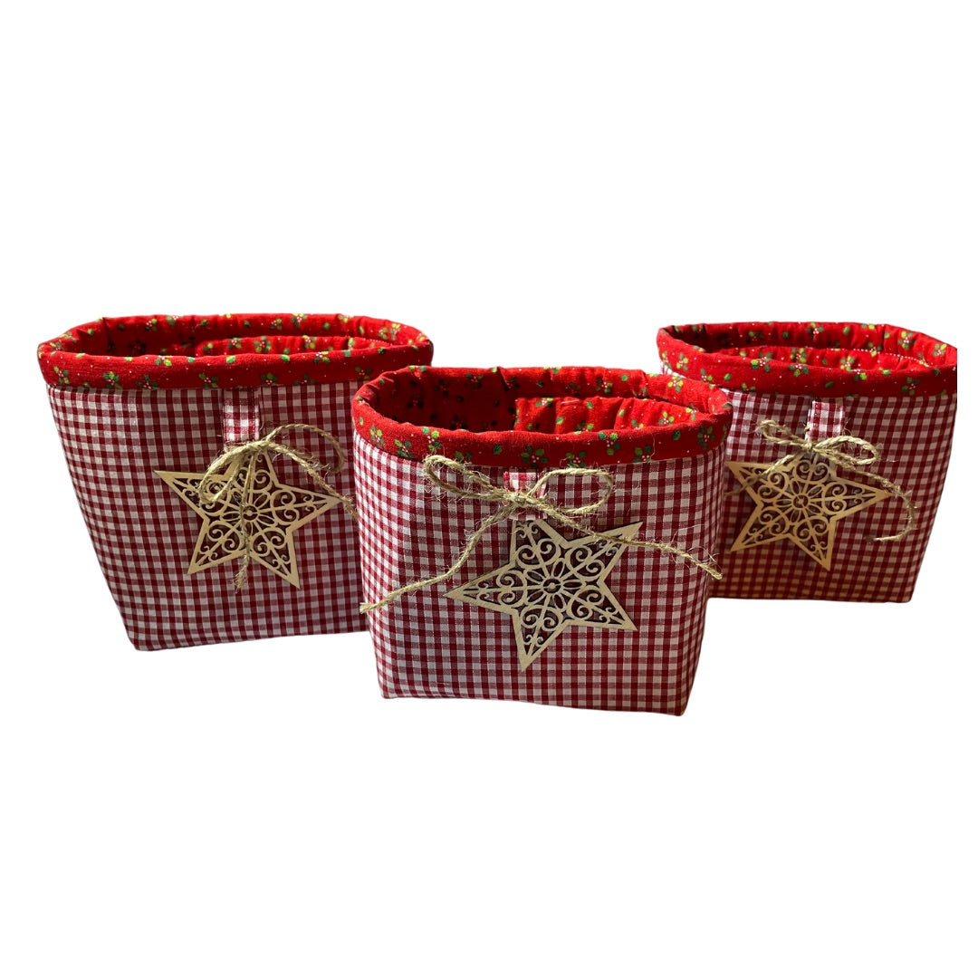 Handmade Stacking Fabric Baskets