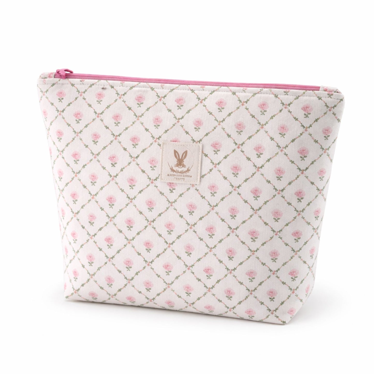 Pink Rose Cotton Pouch