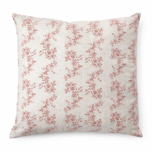 Limited Edition Handmade Cushion Cover | 18-Inch 'Daphne' red Linen Blend by Kate Forman