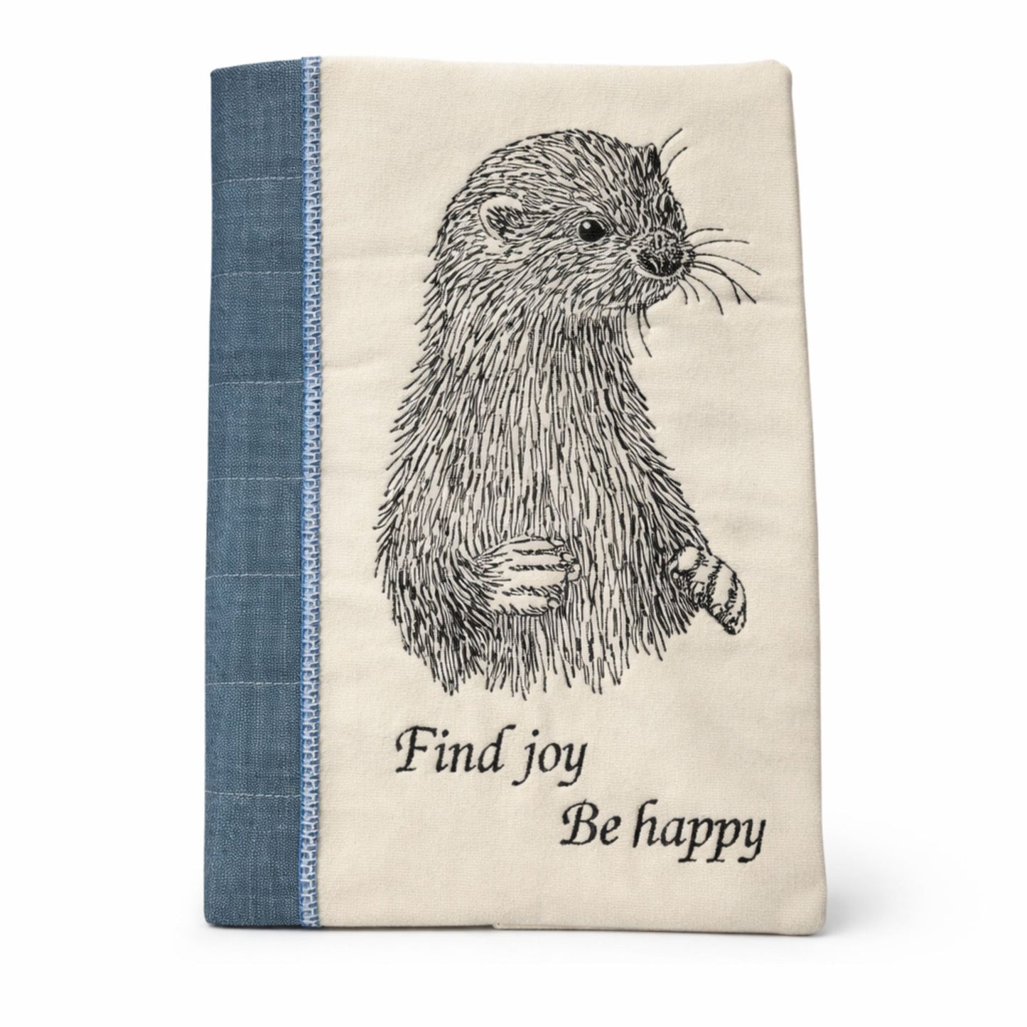 Handmade Otter Embroidered Notebook