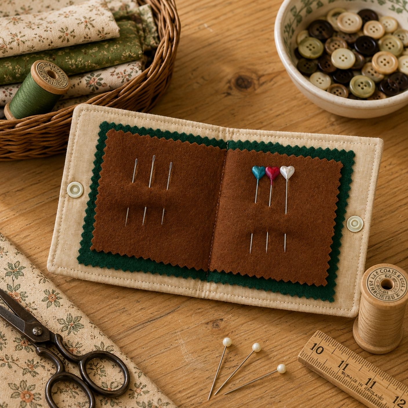Needle Case with Four Felt Pages (Multiple Designs)