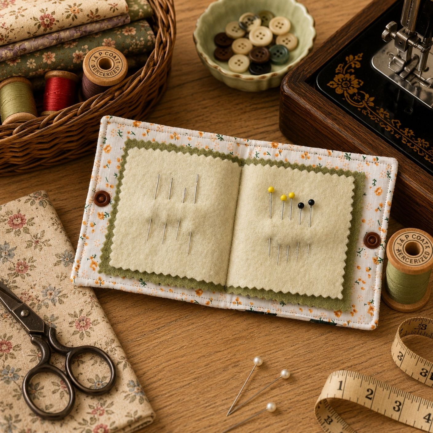 Needle Case with Four Felt Pages (Multiple Designs)