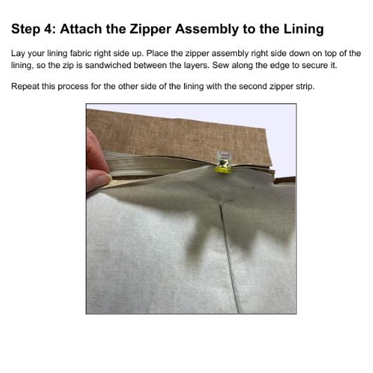 How to Insert a Zip in a Bag – Printable Recessed Zipper Tutorial (PDF)