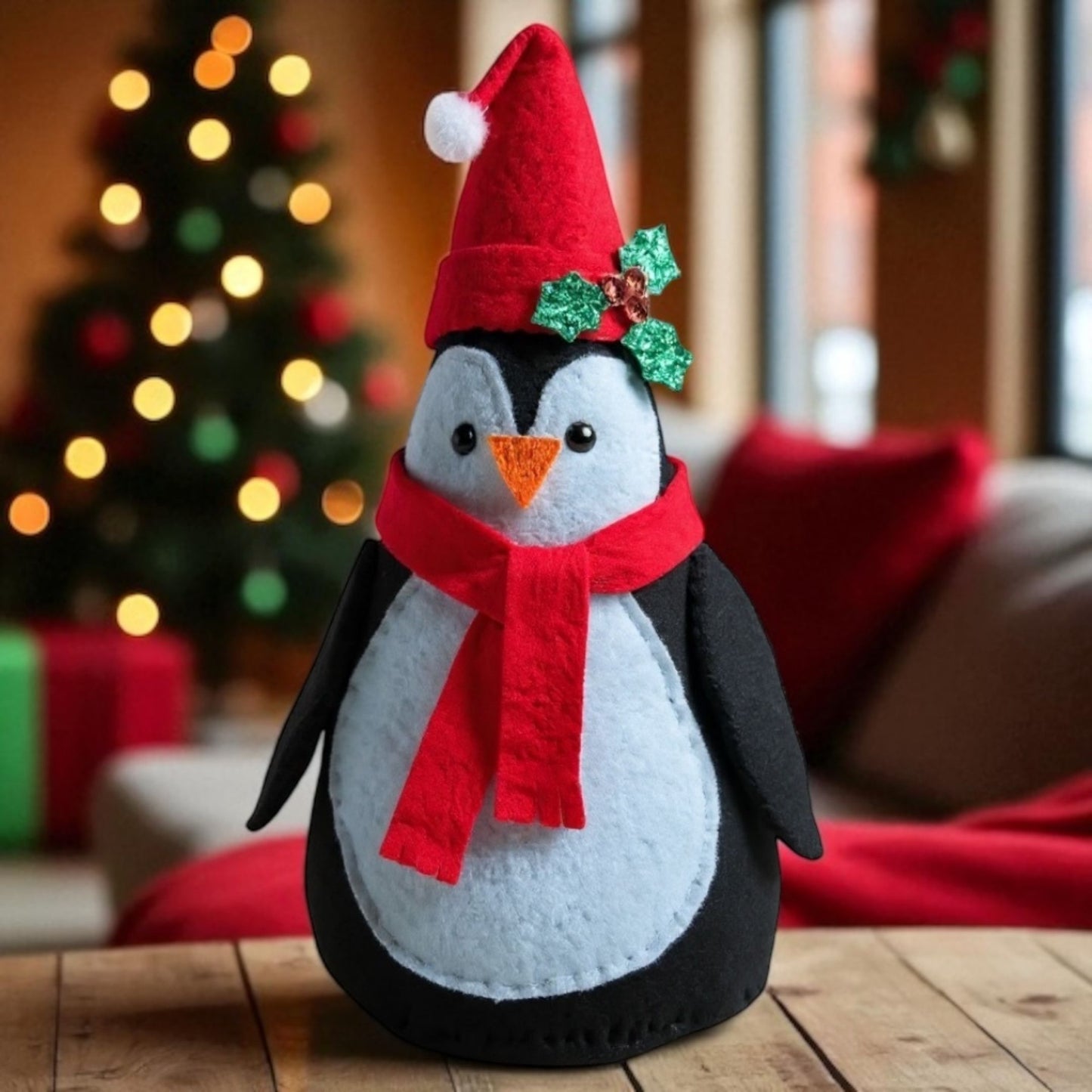 Felt Penguin Christmas Ornament Tutorial (PDF + Step-by-Step Images)