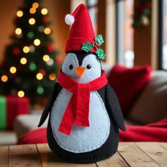 Felt Penguin Christmas Ornament Tutorial (PDF + Step-by-Step Images)