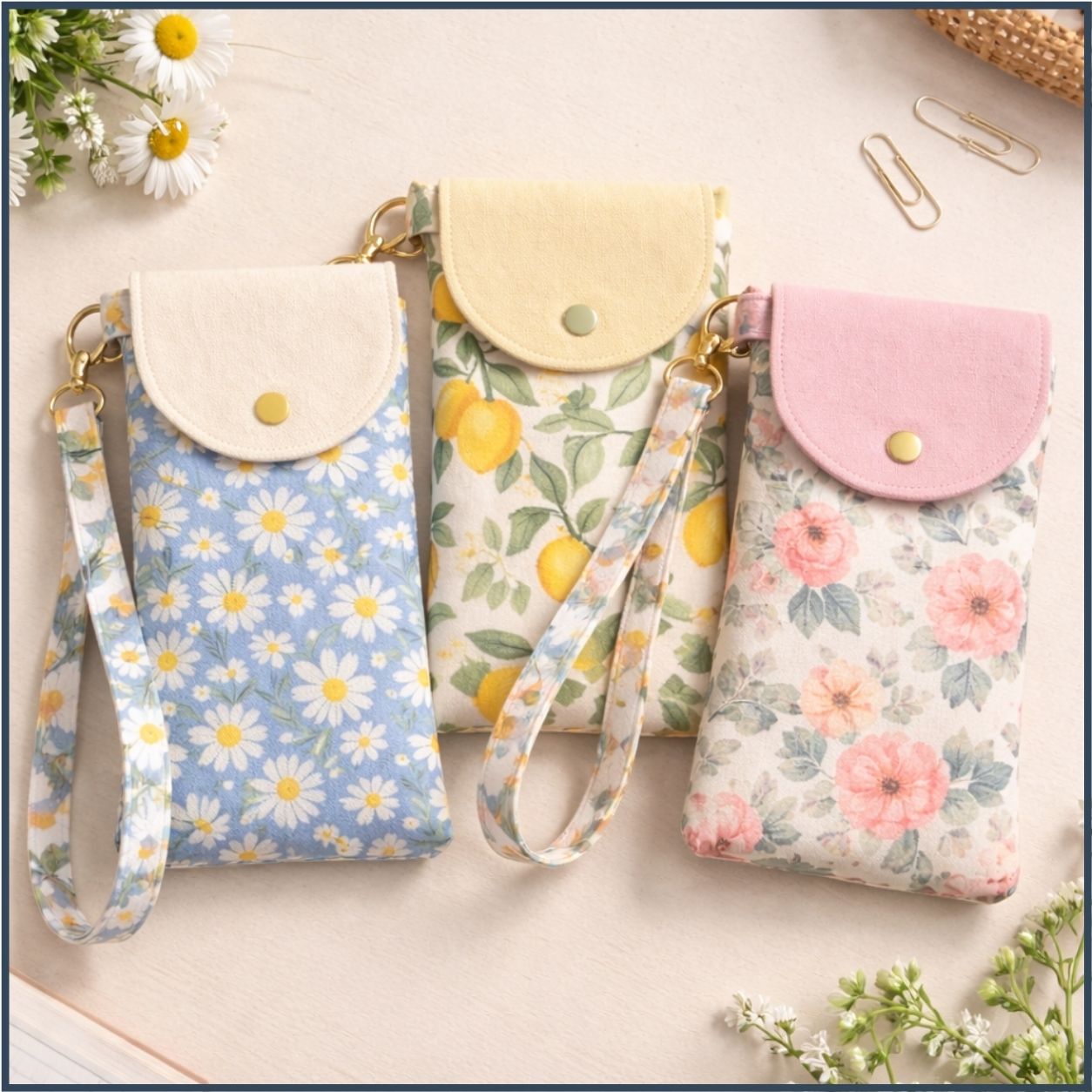 Fabric Phone Sleeve Sewing Guide – Step by Step PDF with Template